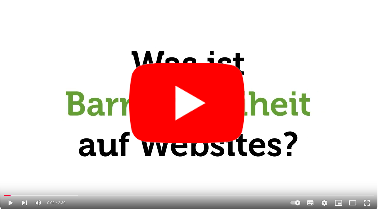 Screenshot Erklärvideo Barrierefreiheit auf Websites