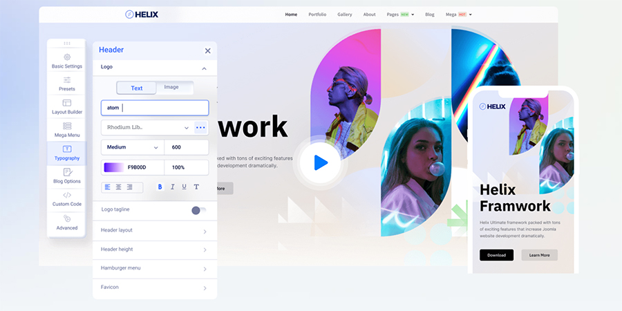 Joomla 4 templates kostenlos, helix von joomshaper