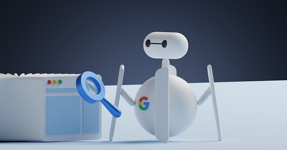 Technische SEO - Grafik einer Google-Spinne