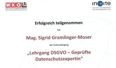 DSGVO Lehrgang Sigrid Gramlinger-Moser
