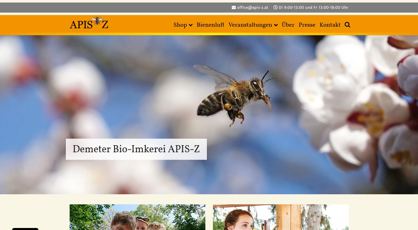 APIS-Z Webseite Screenshot