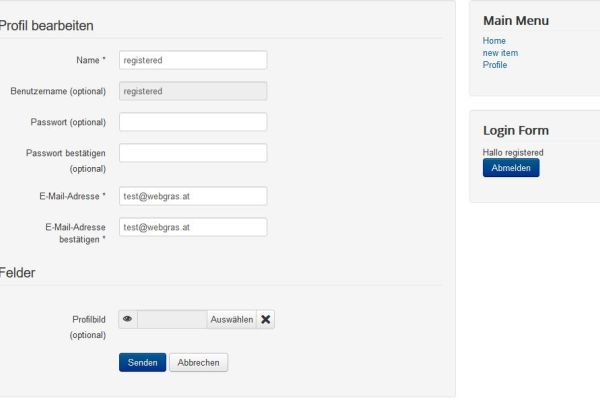 Profilbild in Joomla
