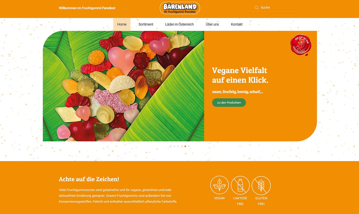 Screenshot Bärenland Startseite